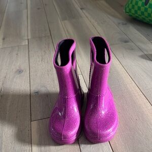 UGG Glittery Purple Kids Rain Boots